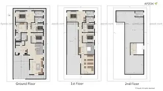 35 x 75 ft ಪೂರ್ವ ಮುಖ ಮನೆ ಪ್ಲಾನ್ | 35 x 75 ft east facing duplex house plan with car | Plan RO0001
