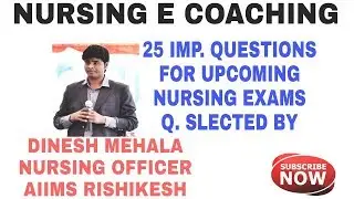 25 imp. Questions for staff nurse competition exams like Aiims, Esic, Dsssb, Jipmer etc