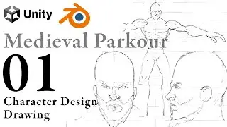 Medieval Parkour - Game Development - 01 - Blender - Unity - Character Design Drawing - TIMELAPSE