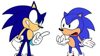 Dreamcast Sonic silences DIC Sonic for not being a Sonic with Video Games (Meme)