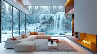 Cozy Winter Cabin Ambience ❄️🔥 Fireplace & Falling Snow Sounds | Sleep & Relax | LIVE