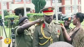 Family Man! Muhoozi and his Wife in public