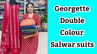 Georgette | Block print | Double colour | Suits | @noblelady 