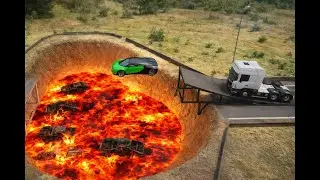 Cars vs Jump upside to finish Level Challenge in BeamNG.Drive