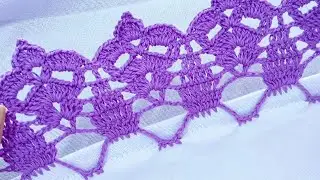 Bico de crochê fácil e diferente #crochê #crocheting #panodeprato 