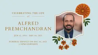 Funeral Service Live Stream | Alfred Premchandran (69) | Bengaluru