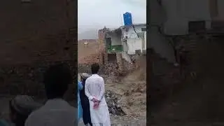 Flood in Quetta caused to damage the house. Global warming
