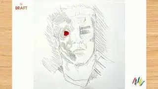 Terminator || Step By Step drawing Tutorial for beginners || How to draw Arnold Schwarzenegger ||