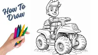 How to draw Ryder - Paw Patrol Mighty Movie  || Easy drawing for kids
