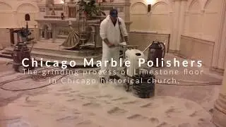 The grinding process of Limestone floor