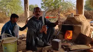 Ingenious Blacksmith forging Rusty file to sharp Sickle | Amazing skills rusty metal to sharp knife