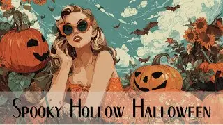 Summerween Halloween Babe with Pumpkins - TV Art Display, Screensaver, Wallpaper, Background