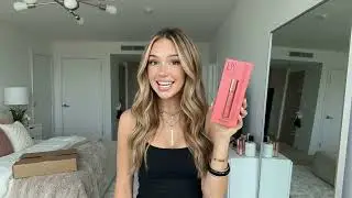 A direct-to-camera product review of a Kylie Skin Lip Kit.