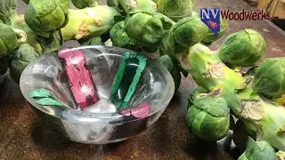 Стебель брюссельской капусты и чаша из смолы | Точение по дереву