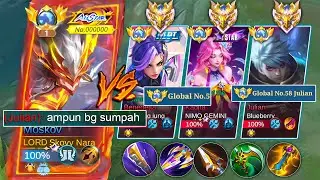 MATCH KERAS! TOP GLOBAL MOSKOV NABRAK TOP GLOBAL HERO! FULL IMMORTAL GUE BANTAI!? ~ MLBB