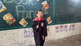 My little Harry Potter wearing his DIY Harry Potter costume