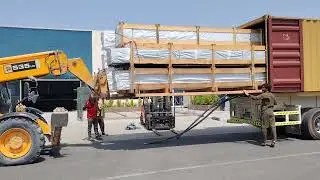 Cargo offloading procedure #cargo #shipping #container #forklift 