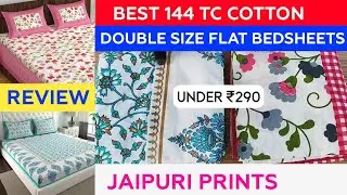 Best 144 TC Cotton Double Size Jaipuri Prints Flat Bedsheets Set Review | Under ₹290
