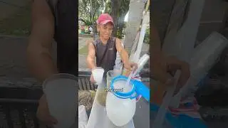 $0.15 coconut juice 🥥 #streetfood #philippines