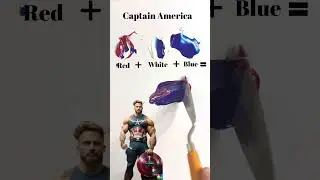 Captain America Colors Mix = Which Color #captainamericashorts  #colormix #marvelcolor #colourmixing