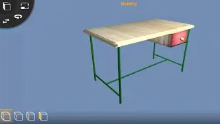How to model a Study table in prisma 3d in mobile || Step by step