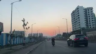 Rosy sunset in crowded city with White noise  | relaxing ASMR for Deep sleep |  4K 
