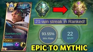 BRODY EPIC TO MYTHIC | SOLO RANK | MOBILE LEGENDS