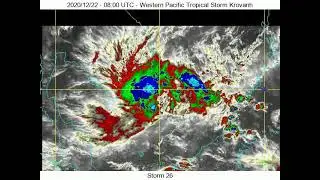 Western Pacific Hurricane Season Timelapse: Tracked Storm #26 - Tropical Storm Krovanh