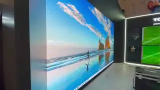 📐 At CES 2024, our ground-supported LED wall
