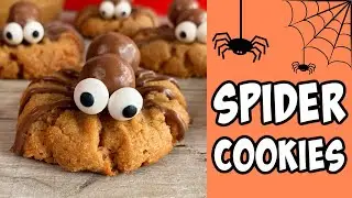 Halloween Spider Cookies! Recipe tutorial #Shorts