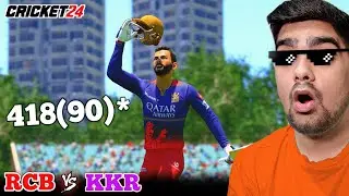 RECORD! 418(90)* Virat Kohli RCB Vs KKR IPL 2025 (Cricket 24)