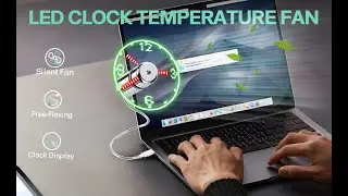 ONXE LED USB Clock Fan with Real Time Display Function
