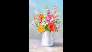 how to paint floral on iPad,  painting with iPad, digital painting process #short