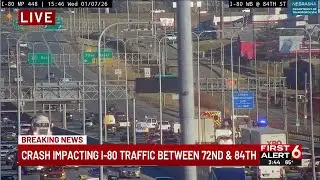 Crash impacting I-80 traffic between 72nd & 84th