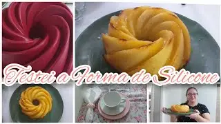 TESTEI A FORMA DE SILICONE/FIZ BOLO DE LARANJA COM CALDA