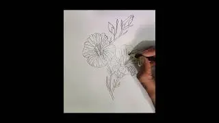wonderful flower drawing #short #shortvideo #drawing #youtube #youtubeshorts