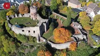 Weser-Burgruine Polle. Drohne DJI AIR 2S. GoPro 10 in 4K 60 FPS Tipps. Drone Footage. Castle Germany