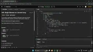 Leetcode 540 || Single Element in a Sorted Array || Binary Search