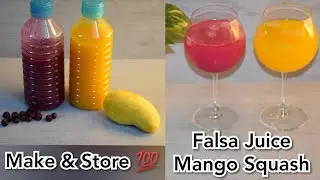Perfect Mango Squash & Falsay ka Sharbat Recipe in Urdu/ Hindi | Make And Store Summer Drinks |