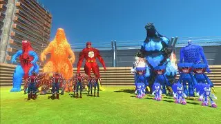 Power Level Red Team Godzilla vs Blue Team Godzilla - Animal Revolt Battle Simulator