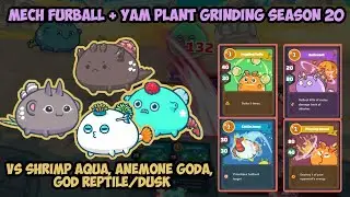 Mech Furball + Yam Plant vs Shrimp Aqua, Anemone Goda, God Reptile - Axie Infinity
