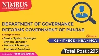 DGR Punjab Recruitment 2021 | Department OF Governance Reform Punjab Recruitment |Latest Job Updates