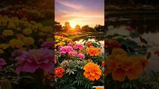 Golden Hour Flower Garden in 4K 🌅🌸 #Natureclips #NaturalScenery #NatureLovers #RelaxingMusic #flower