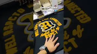 Towel Embroidery on T-shirt #customapparels #outfit #fyp #fashionforward #mfg #apparel #clothing