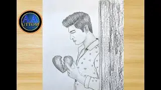 how to draw a boy drawing II sad boy pencil sketch