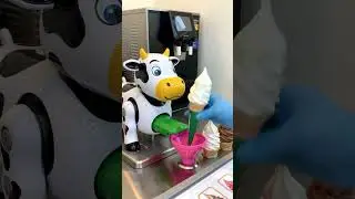 🐄🤖 Moo-ving Ice Cream! Watch This Robot Cow Serve!