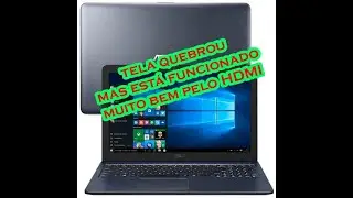 Testando Notebook Asus X451M Quad Core / 4GB Win10/ Funcionando pelo HDMI com monitor Externo.