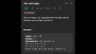 LEETCODE - EASY | Add Digits  |