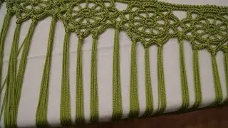 colocar flecos al manton de crochet