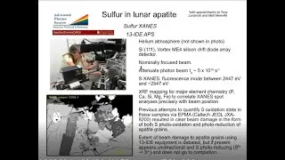 The oxidation state of sulfur in Apollo-era lunar rocks: XAS Journal Club, Maryjo Brounce